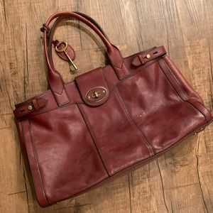 Fossil Leather Messenger Bag